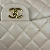 Chanel Beige Clair Jumbo Classic Flap Shoulder Bag 1990