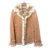 Burberry Corduroy Fur Lined Coat