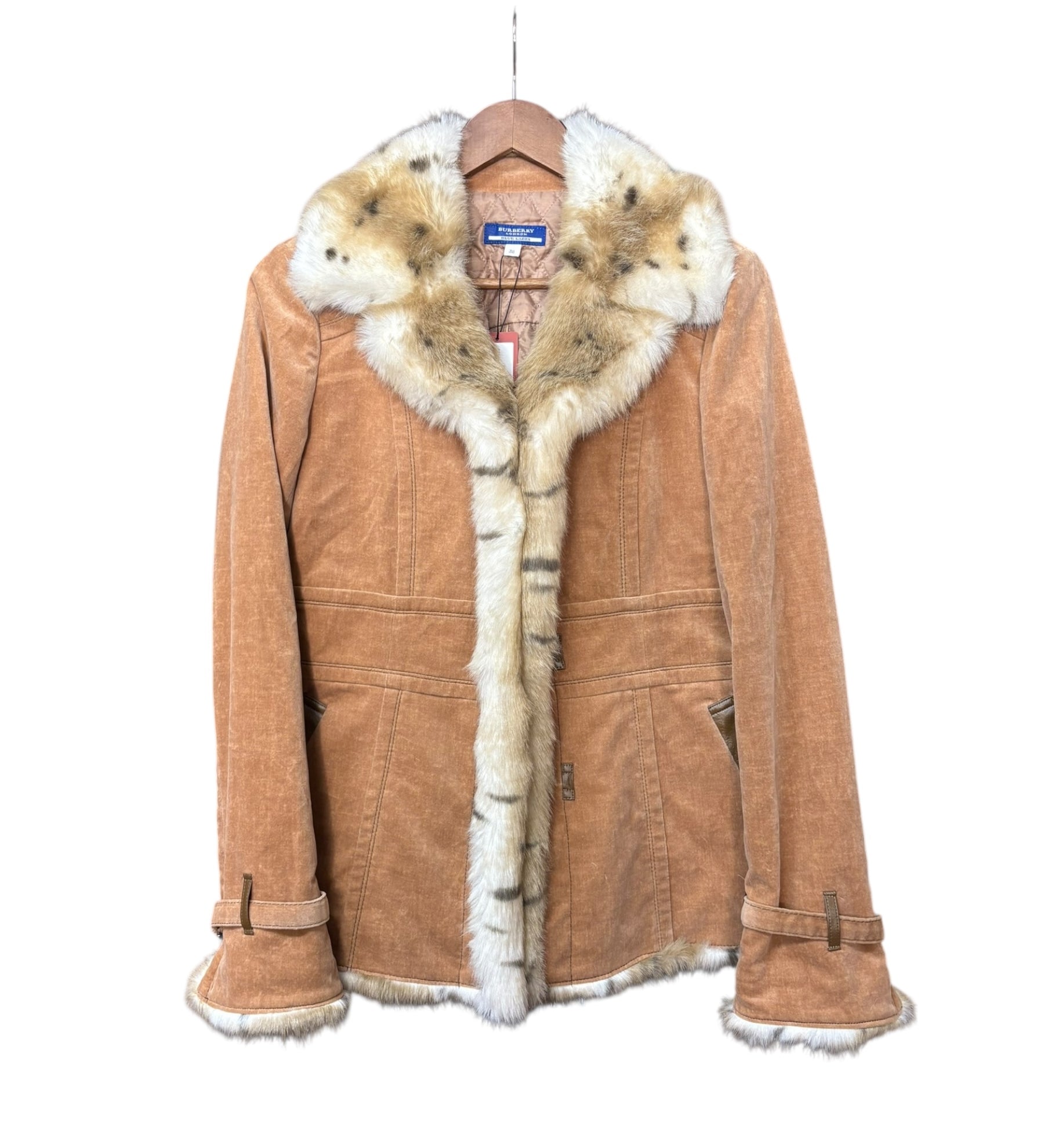 Burberry Corduroy Fur Lined Coat