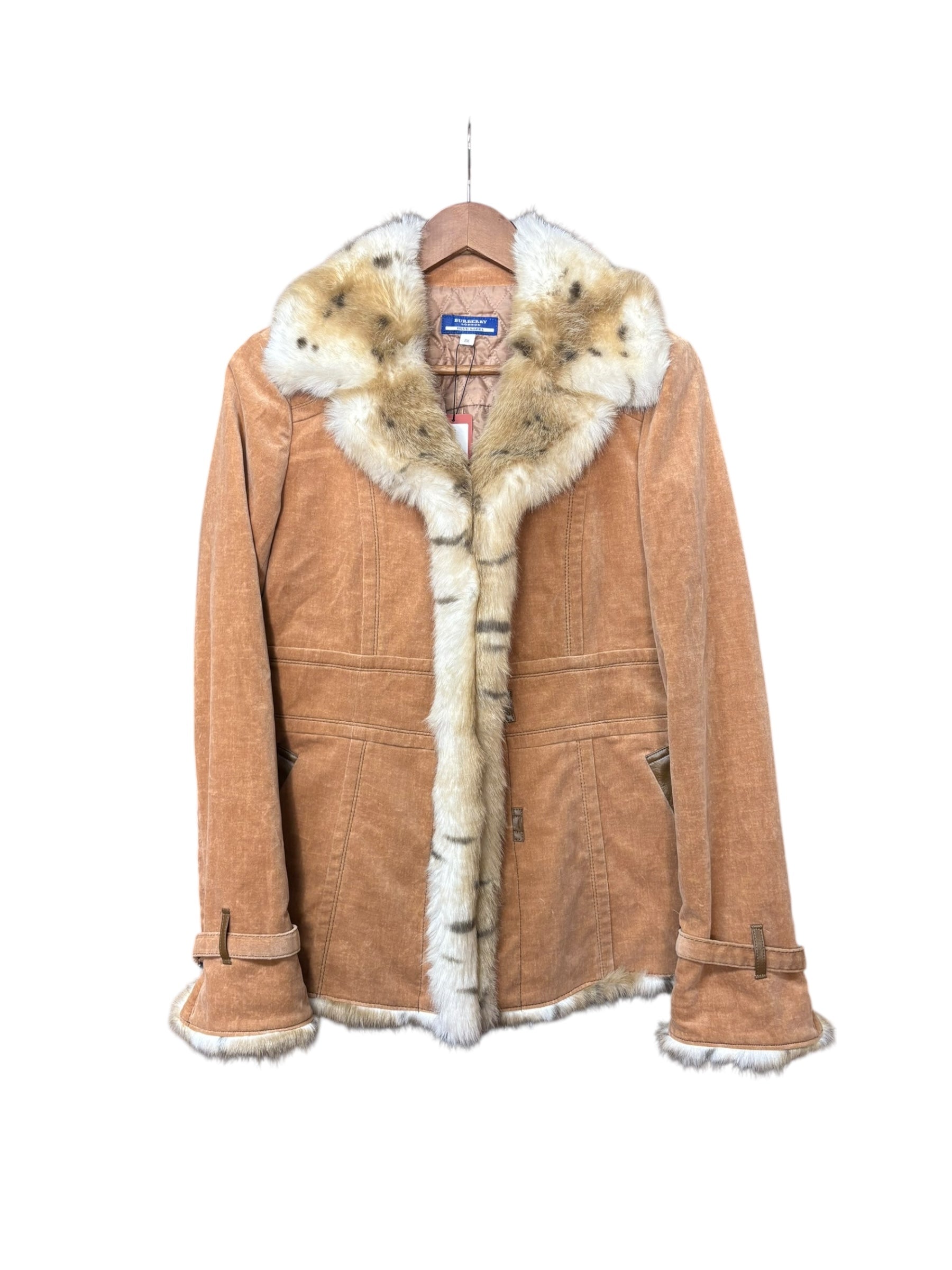 Burberry Corduroy Fur Lined Coat