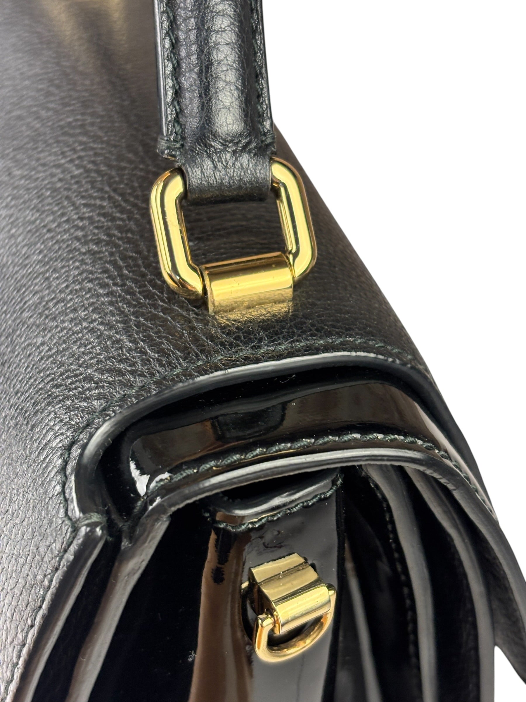 Dolce & Gabbana Black Patent Leather Borsa A Mano Two-Way Bag