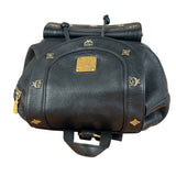 MCM Vintage Black Leather Studded Drawing Backpack