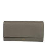 Celine Grey Leather Long Flap Wallet
