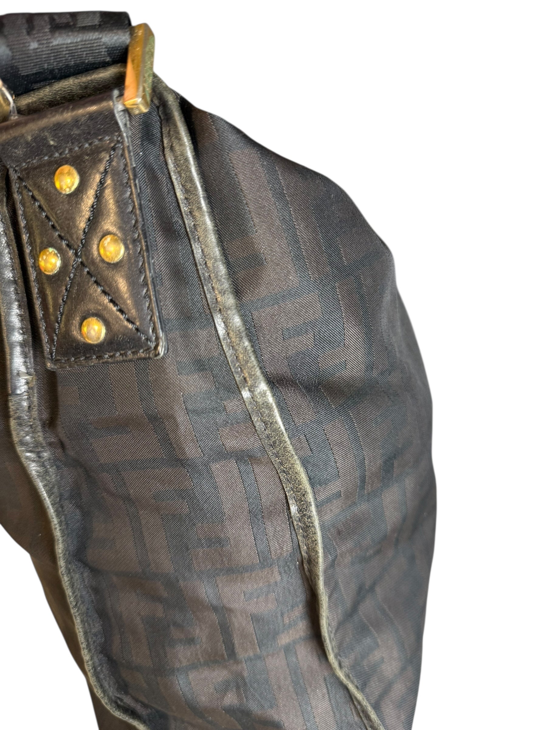 Fendi Black Zucca Canvas Chef Shoulder Bag
