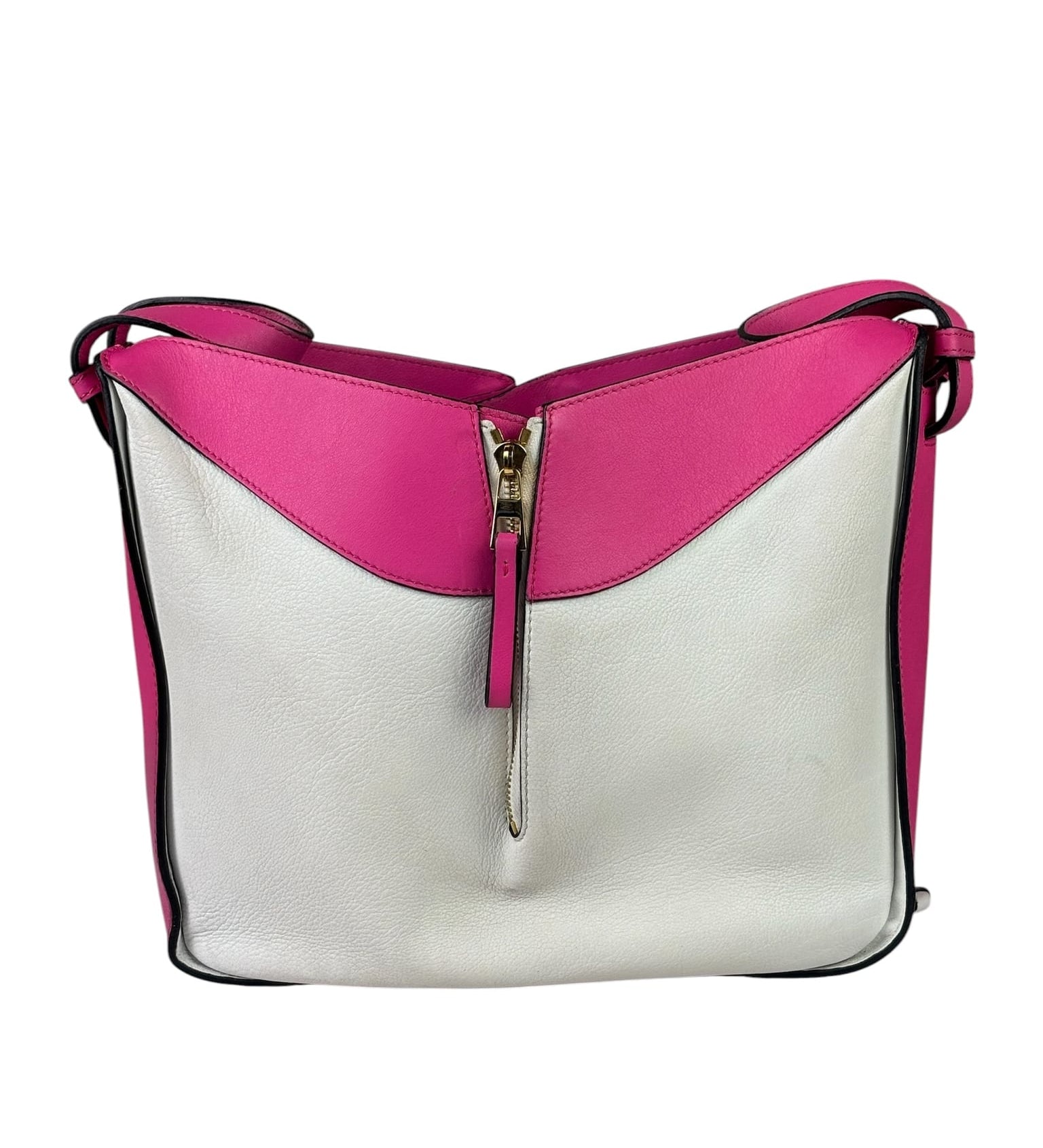 Loewe Pink/White Leather M Hammock Bag