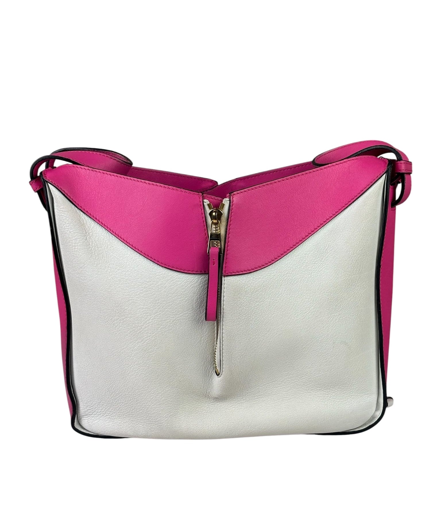 Loewe Pink/White Leather M Hammock Bag