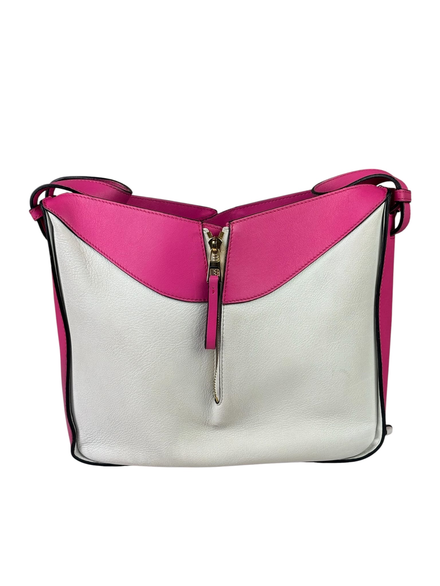 Loewe Pink/White Leather M Hammock Bag