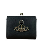 Vivienne Westwood Black Compact Bi-Fold/Kiss Lock Annie Wallet