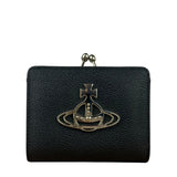 Vivienne Westwood Black Compact Bi-Fold/Kiss Lock Annie Wallet