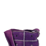 Chanel Vintage Purple Shearling/Suede Patchwork Shoulder Bag 2000