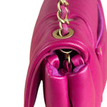 Chanel Fuchsia Pink Leather Puffy Flap Bag 2019