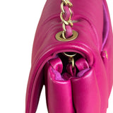 Chanel Fuchsia Pink Leather Puffy Flap Bag 2019