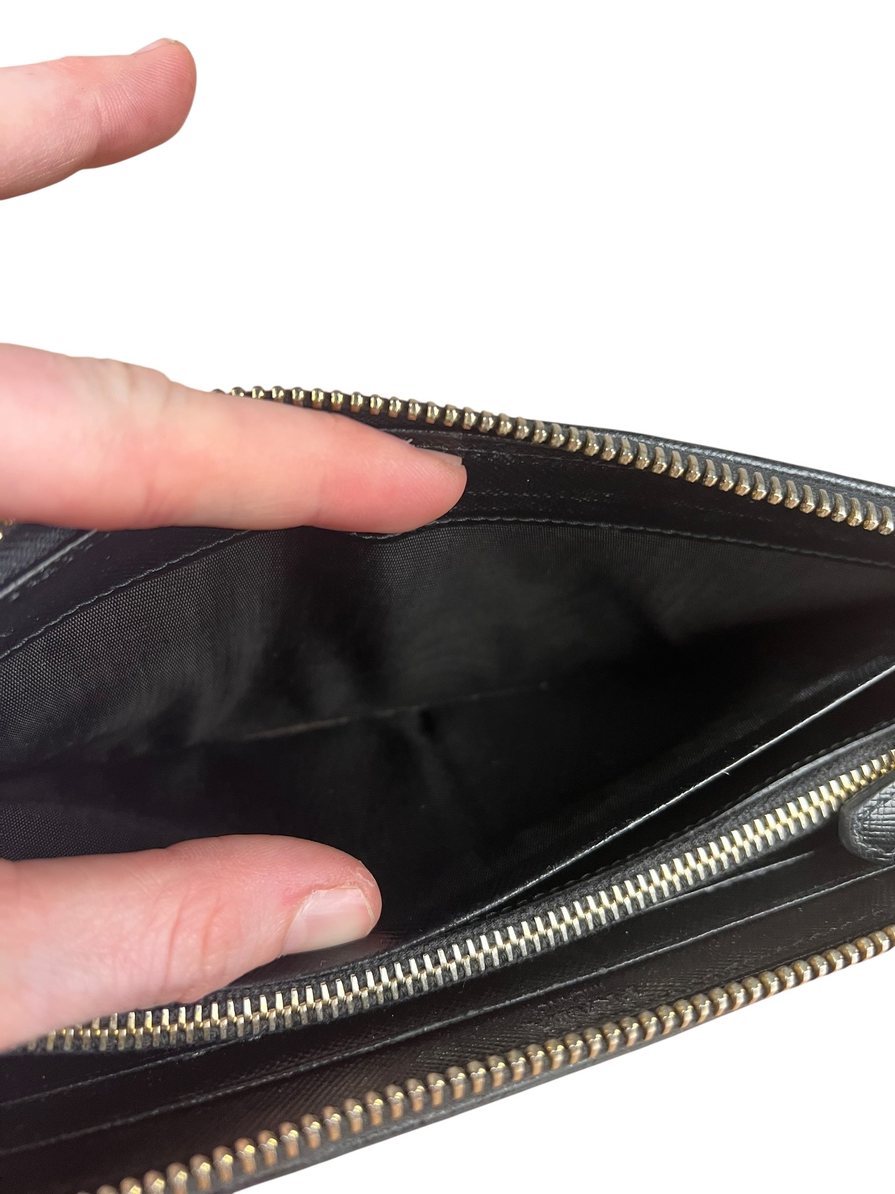 Prada Black Saffiano Leather Long Wallet