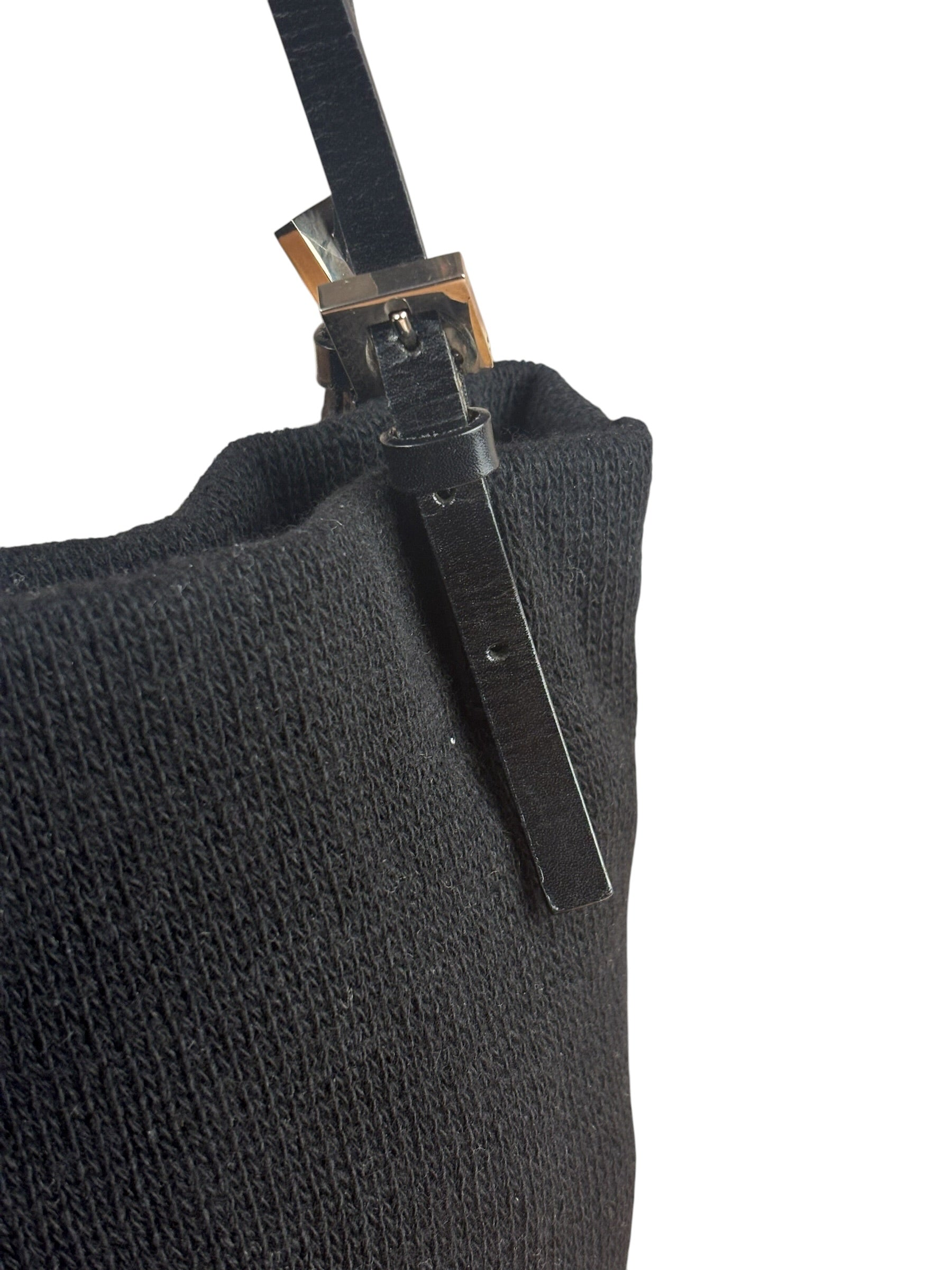 Fendi Black Knit Hobo/Shoulder Bag