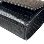 Yves Saint Laurent Black Croc-Embossed Calfskin Kate Tassel Shoulder Bag