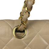 Chanel Beige Quilted Lambskin Flap Bag 90's