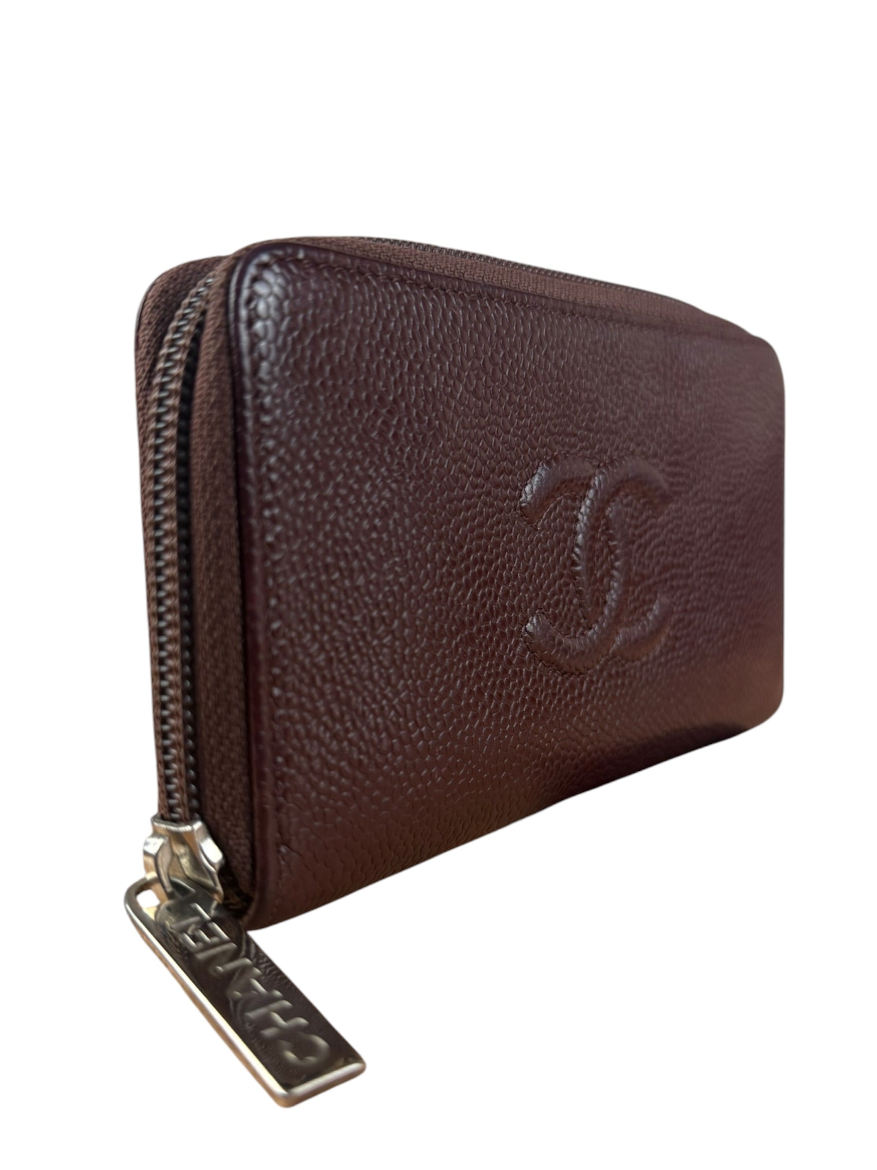 Chanel CC Caviar Leather Timeless Zip-Around Wallet-2014