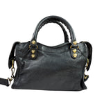 Balenciaga Grey Lambskin Motocross City Two-Way Bag