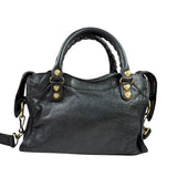 Balenciaga Grey Lambskin Motocross City Two-Way Bag