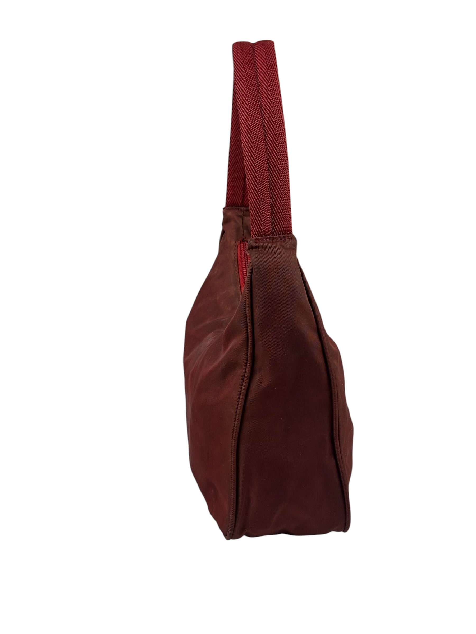 Prada Vintage Burgundy Nylon Pochette