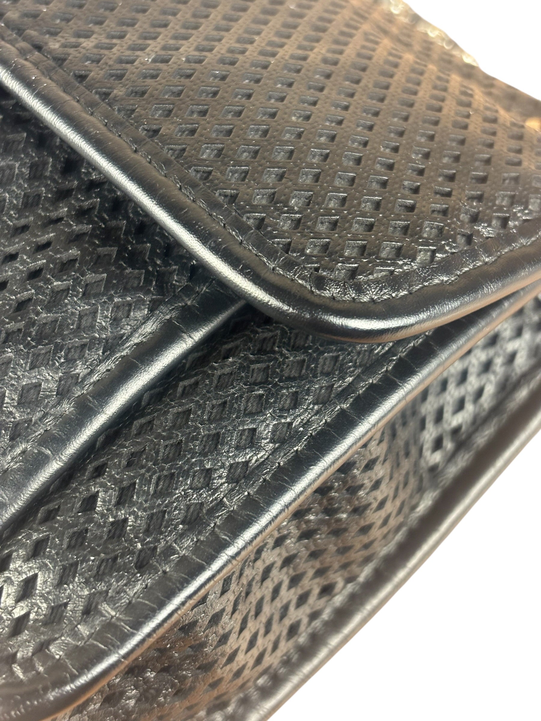 Chanel Black Perforated Leather Up in the Air Flap Bag 2012