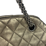 Chanel Metallic Gold Quilted Caviar Just Mademoiselle Bowling Bag 2010
