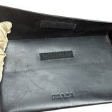 Prada Vintage Black Leather Spazzolato Laser-Cut-Logo Tote Bag