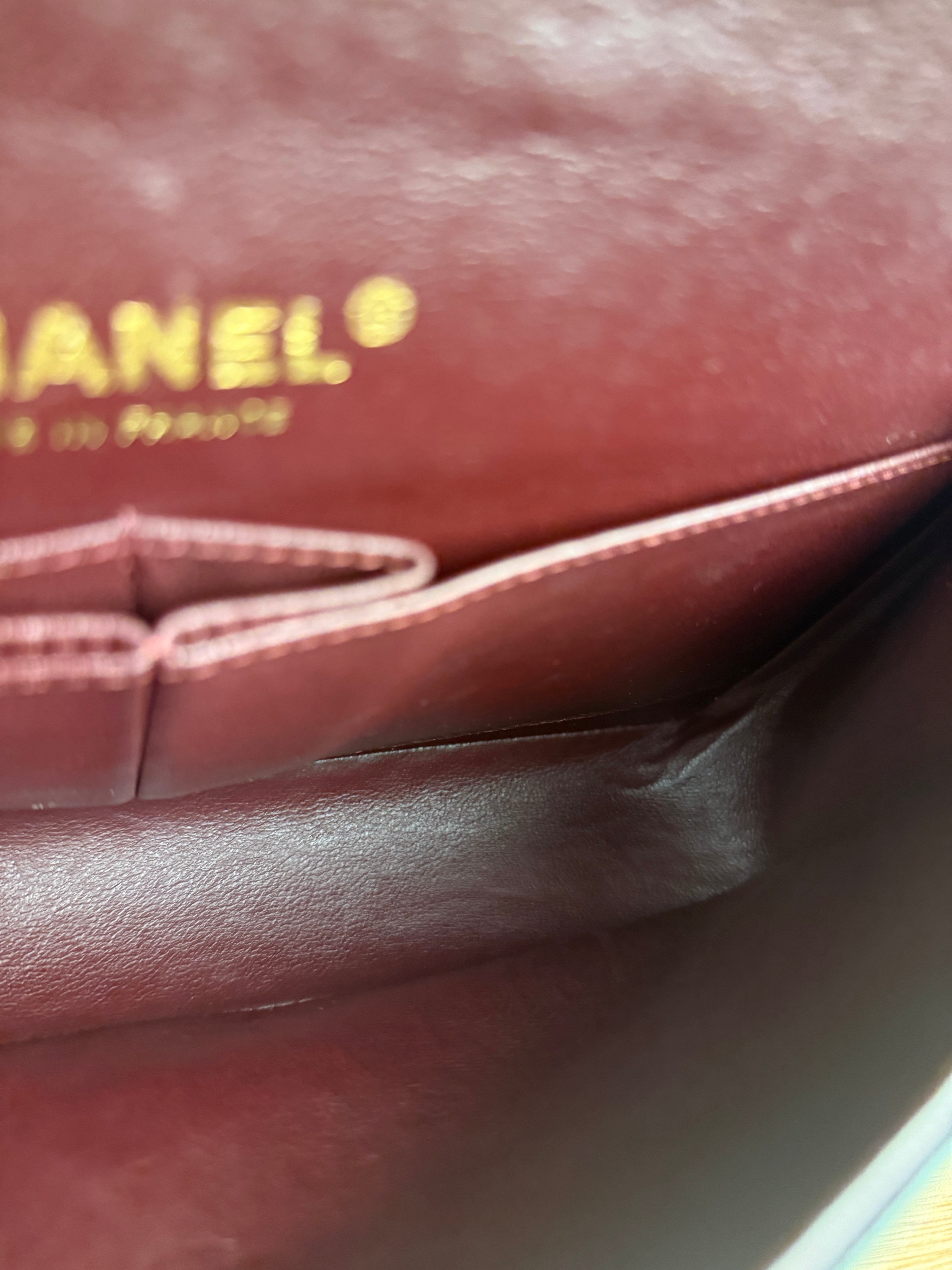Chanel Black Quilted Leather Chain Double Leather Flap Bag 2012