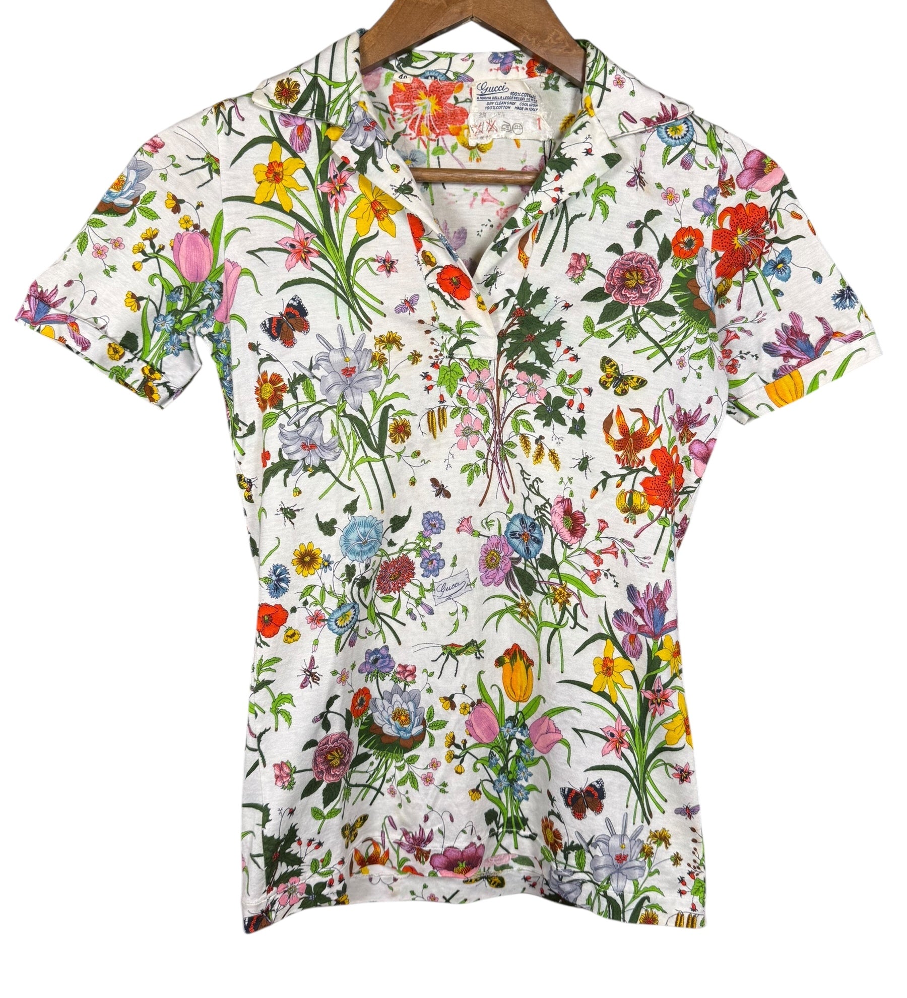 Gucci Vintage Blooms Short Sleeve Polo