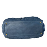 Chanel Blue Quilted Calfskin Iridescent Bowling Bag 2011
