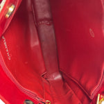 Chanel Vintage Red Quilted Lambskin Tote 1989