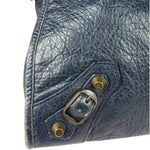 Balenciaga Navy Lambskin Moto Work Two-Way Bag