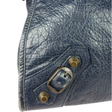 Balenciaga Navy Lambskin Moto Work Two-Way Bag