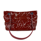 Chanel Patent Red Quilted S Shopper Tote 2013