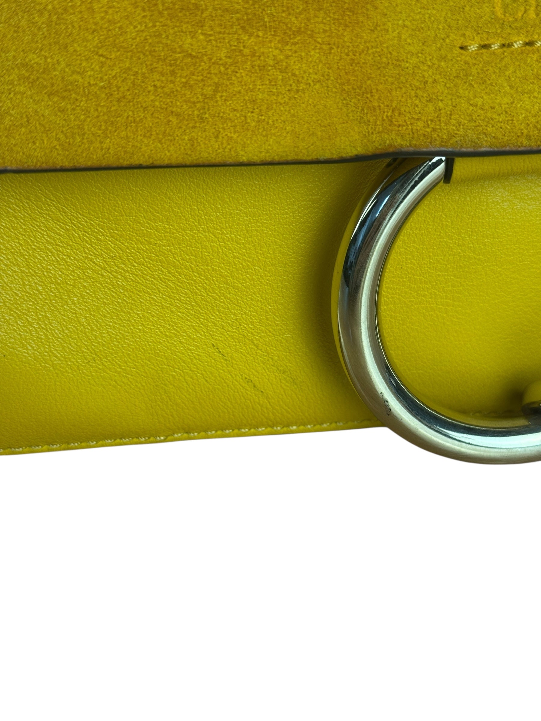 Chloé Suede/Calfskin Yellow Faye Shoulder Bag