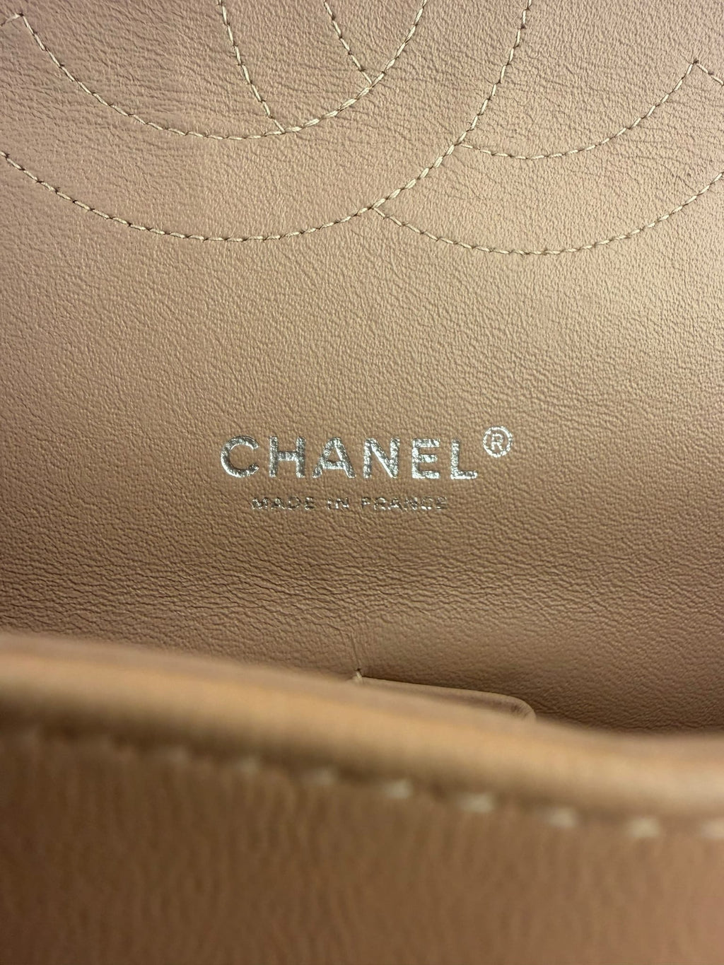 Chanel Patent Nude Quilted Jumbo Flap 2011