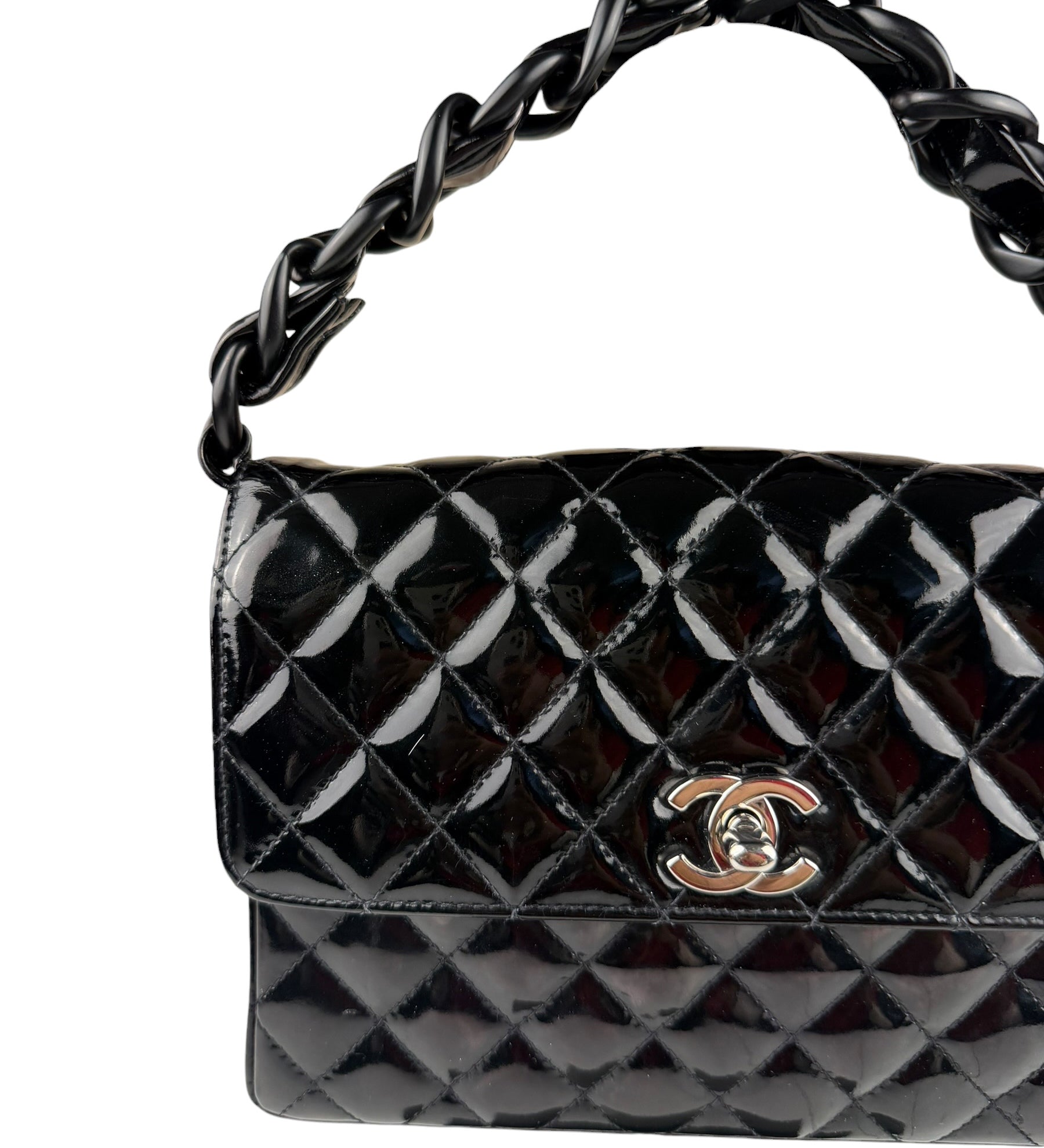 Chanel Vintage Black Leather In The Business Flap Handbag 1996