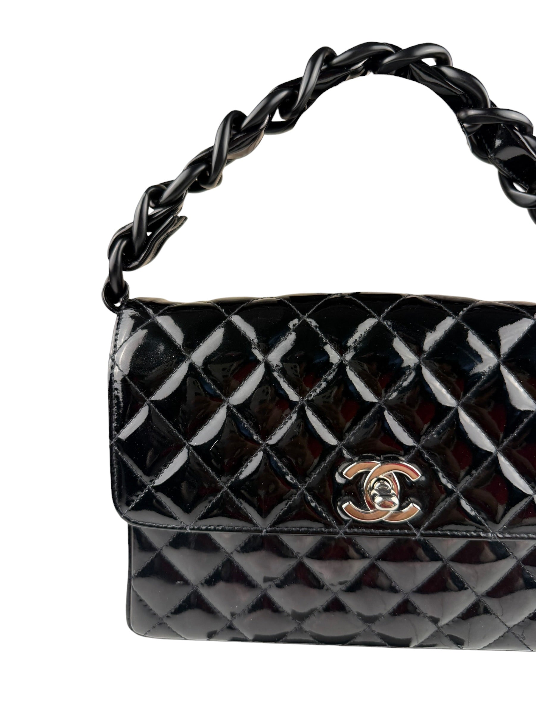 Chanel Vintage Black Leather In The Business Flap Handbag 1996