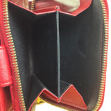 Yves Saint Laurent Red Leather Bifold Zip Mini Wallet