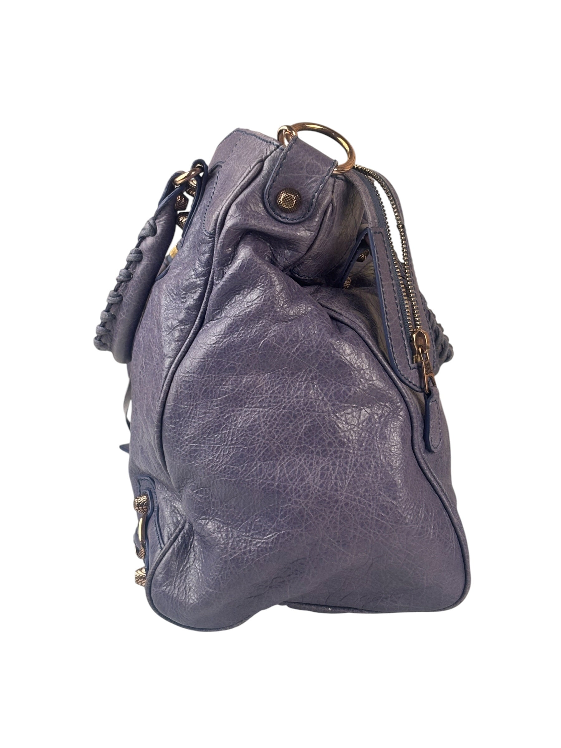 Balenciaga Purple Leather City Two-Way Bag