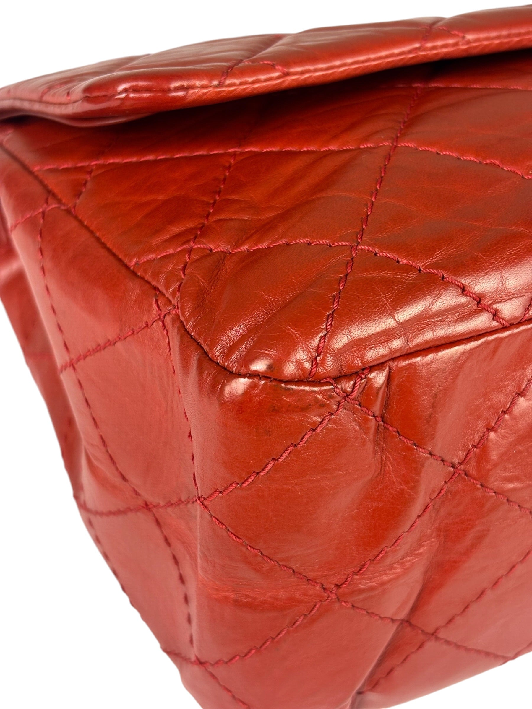 Chanel Red Quilted Leather 2.55 Reissue Double Flap Bag 2010