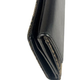 Gucci Black Leather Trim GG Flap Long Wallet