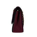 Chanel Vintage Burgundy Cotton Pairs-Seoul Pagoda Flap Bag