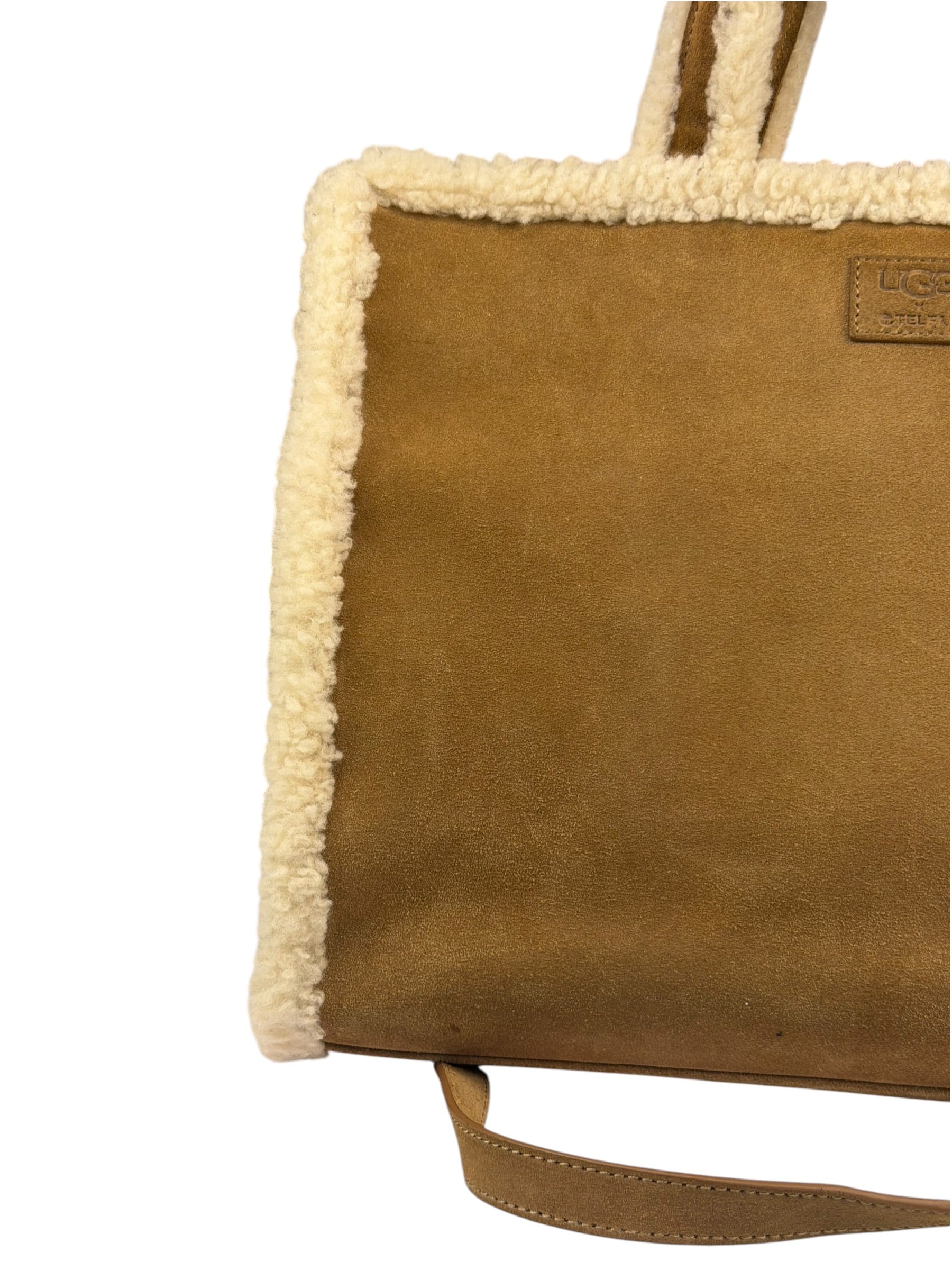 UGG x Telfar Brown Suede Medium Chestnut Shopper Tote
