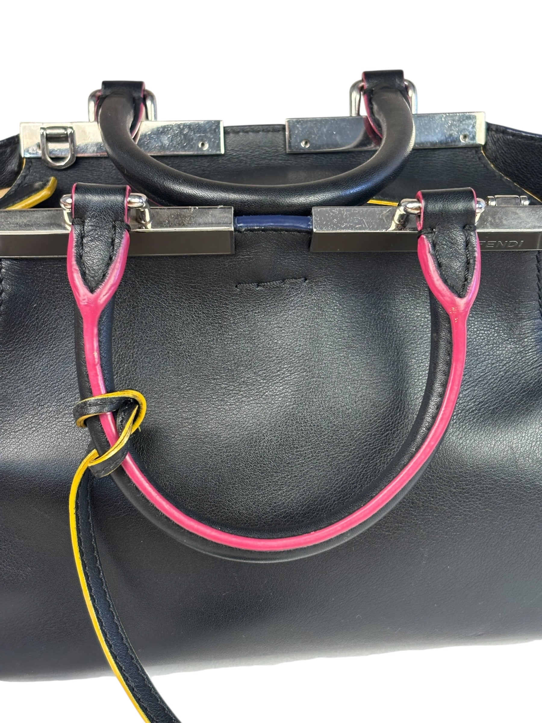 Fendi Black Leather 3 Jours Two-Way Bag