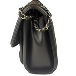 Chanel Black Quilted Leather Geometric Chain Flap Bag 2014