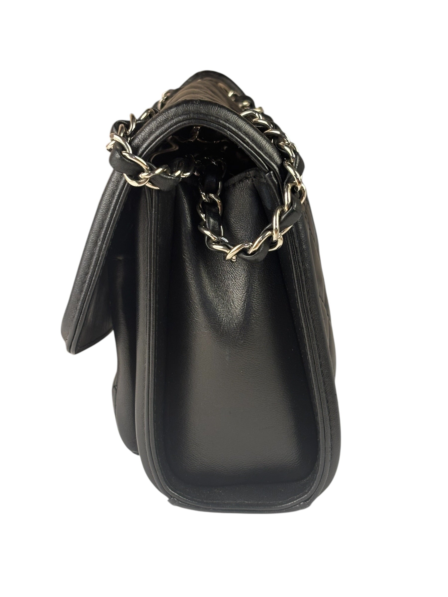 Chanel Black Quilted Leather Geometric Chain Flap Bag 2014