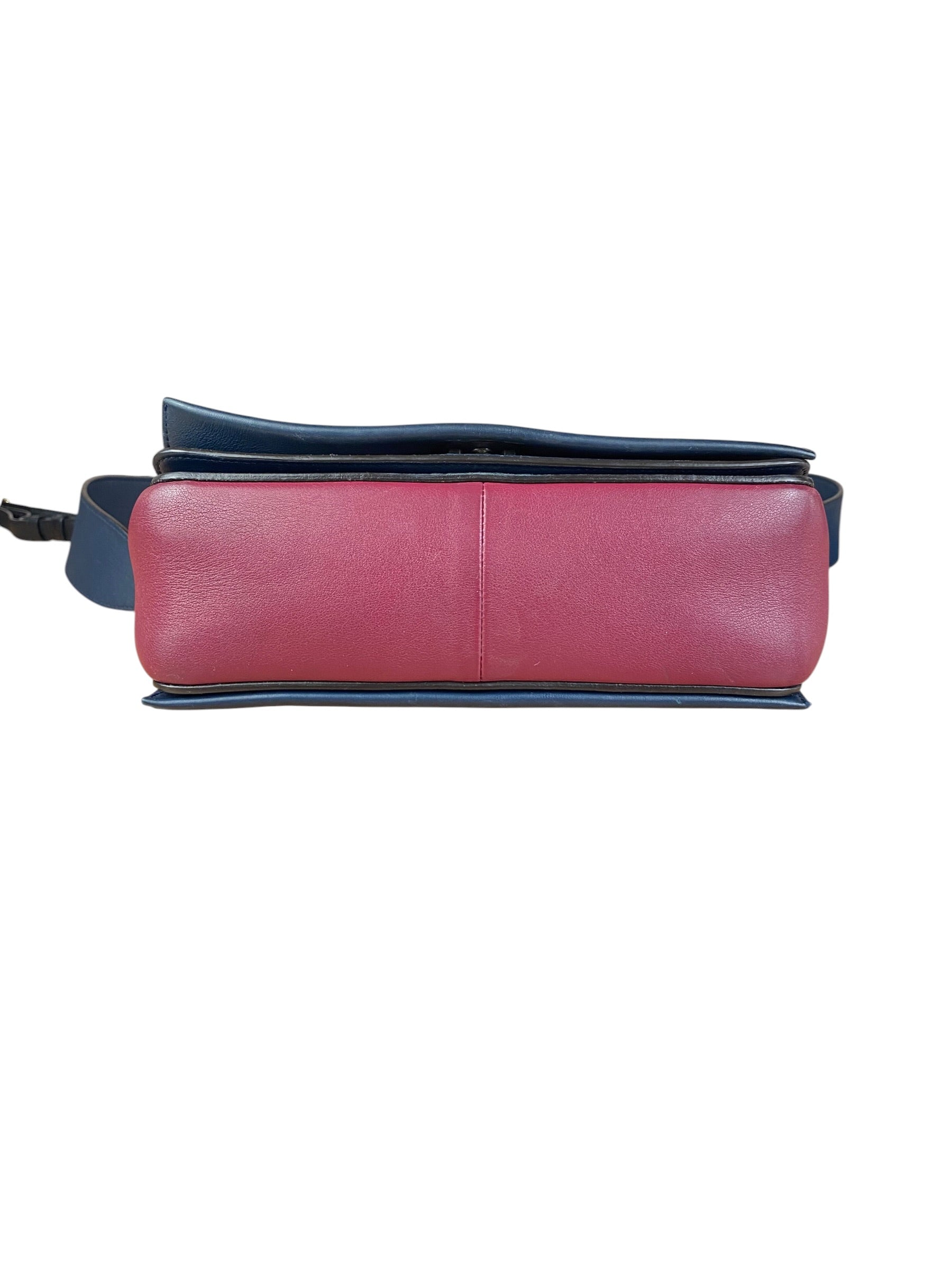 Celine Blue/Plum Leather Medium Frame Shoulder Bag