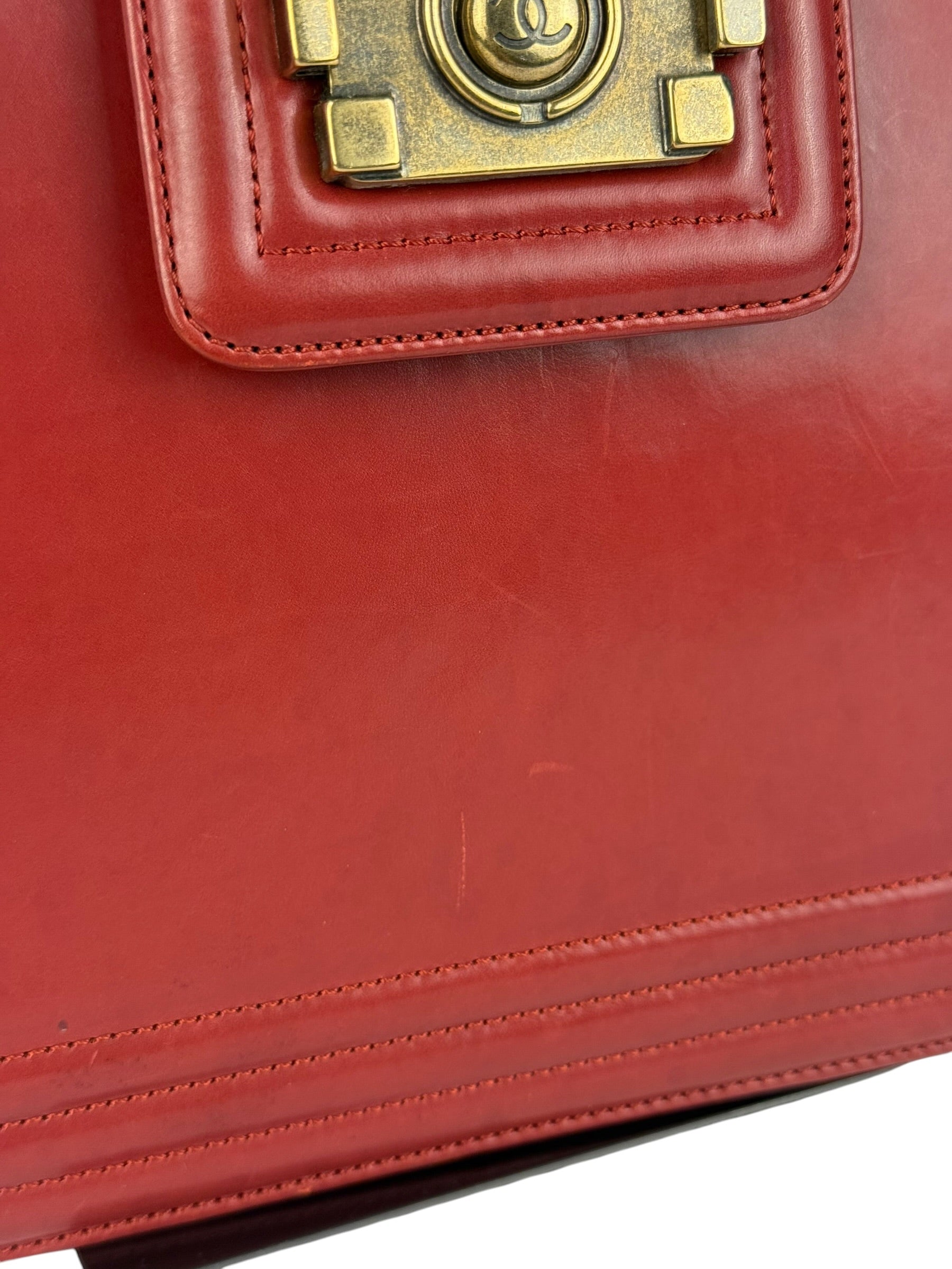 Chanel Red Leather Large Jetsetter Boy 2Way Handbag 2011