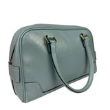 Gucci Blue Leather Micro GG Bowler Bag